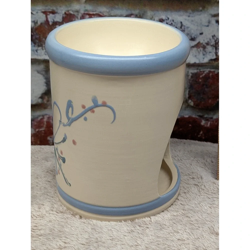 Vtg Olde Cape Cod Stoneware Tea Light Candle Potpourri Warmer 80s Hand Painted